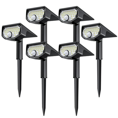 6-Pack Solar Motion Sensor Spot Lights Outdoor, IP68 Waterproof 40,000+ Hrs LED Landscape Lighting with 3 Modes for Yard, Garden