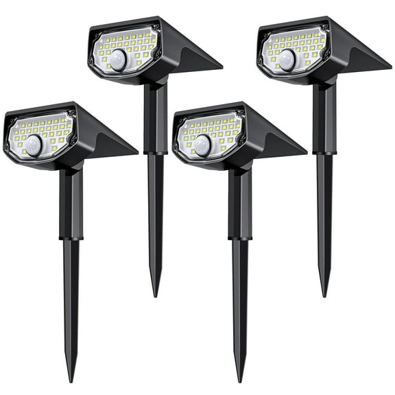 4-Pack Outdoor Solar Motion Sensor Spot Lights, IP68 Waterproof with 40,000+ Hrs LED & 3 Modes for Yard, Garden, and Landscape Lighting