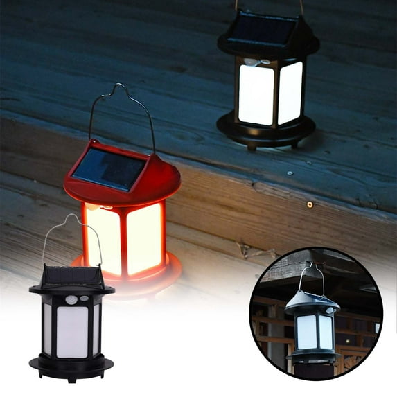 Solar Motion Sensor Waterproof Lanterns Hanging Solar Lights for Outside,Solar Powered Lanterns for Garden Patio Yard Decor