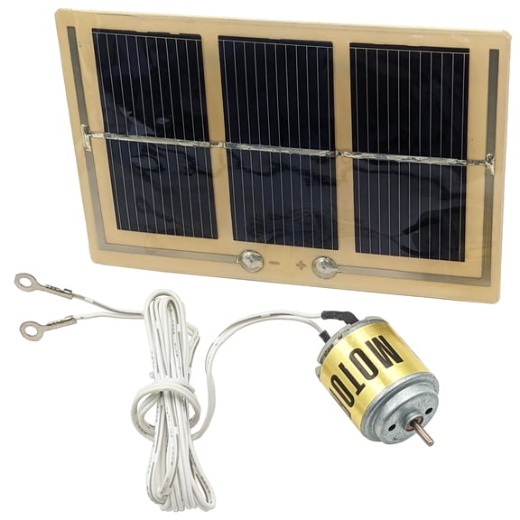 Solar Motor Kit - 1V/400mA Cell Module, 1V/400mA DC Solar Motor, and Motor Clip