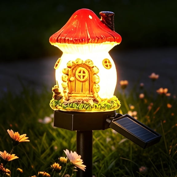 Solar Mushroom Garden Light – Waterproof LED Stake Decor for Patio Planter Yard Use