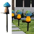 thumbnail image 1 of Solar Mushroom Garden Lights, LED Resin Landscape Lamps, Luminous Ground-Stake Decor, Waterproof Outdoor Light for Courtyard, Patio, Lawn, Yard & Home Decoration, 16.93*3.54in, Blue, 1 of 6