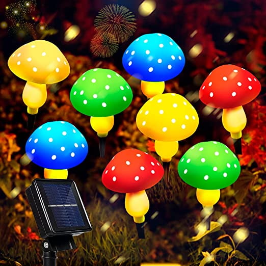 Solar Mushroom Light String Outdoor Garden LED Mushroom Shaped Light