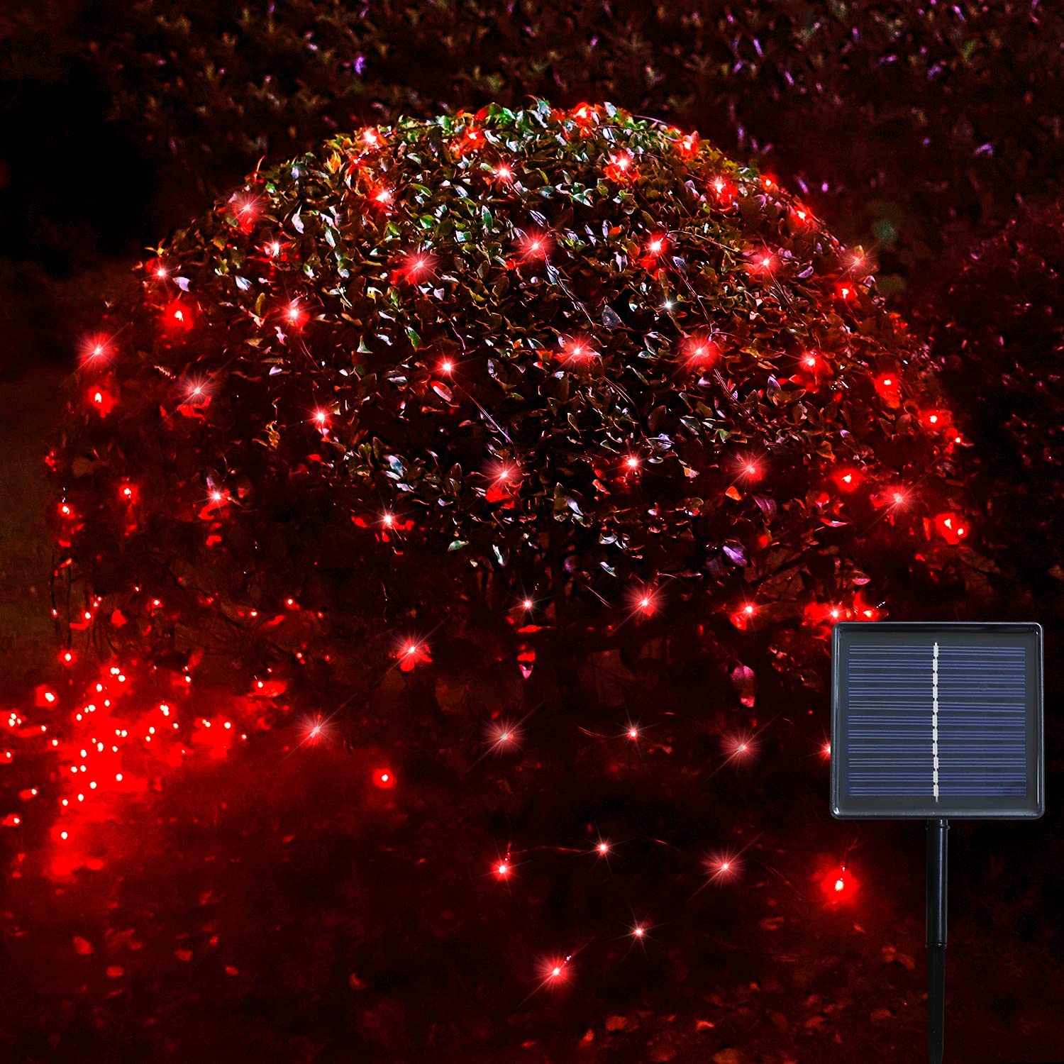 Solar Net Christmas Lights 204 LED Mesh Lights, 8 Modes, Solar
