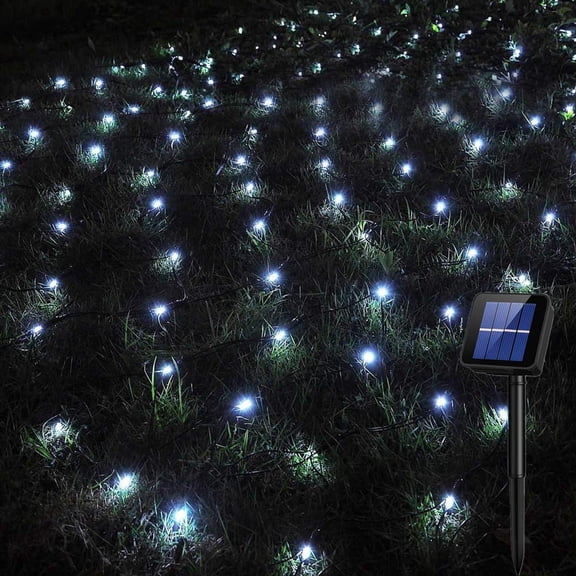 Solar Net String Lights, 2mx1.5m 120LED Solar Outdoor String Lights Backyard Patio Net Light Balcony Fence Mesh Fairy Light String Waterproof