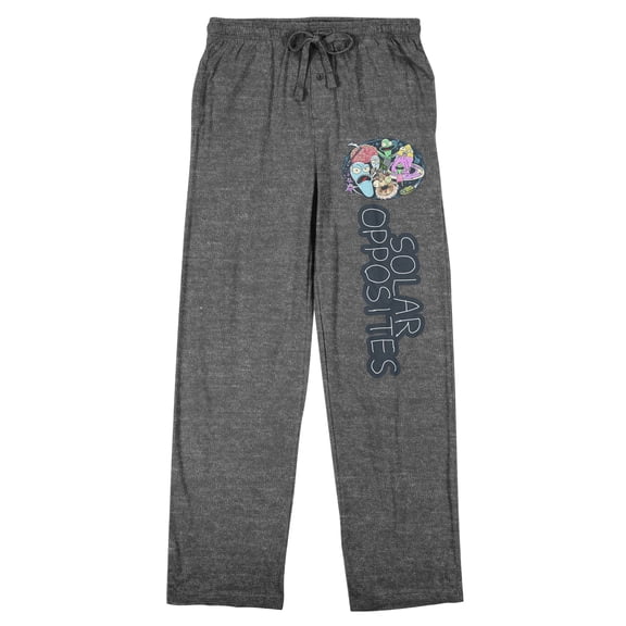 Solar Opposites Series Logo Men's Charcoal Heather Sleep Pants-Small