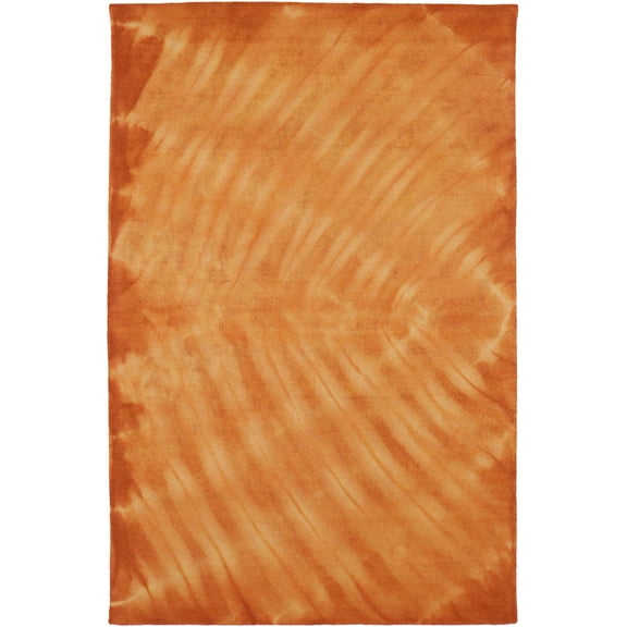 Solar Orange Tie-Dye 5X8 Hand-Tufted Modern Rug