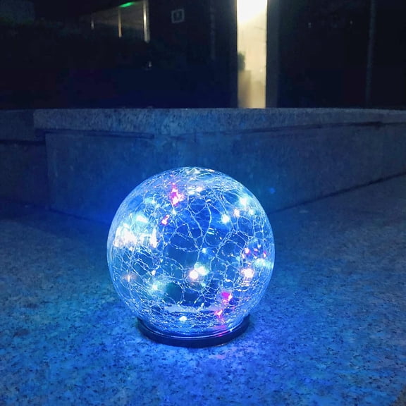 Solar Orbs Outdoor Waterproof Garden Grass Outdoor Spotlights Waterproof Night Lamp for Christmas Wedding (Small 10 * 9cm, Colorful)