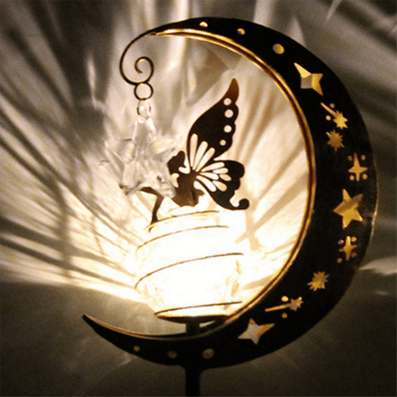 Solar Outdoor Decor, Moon Spirit Glass Ball & , Waterproof Warm LED Light Decor Pathway Patio