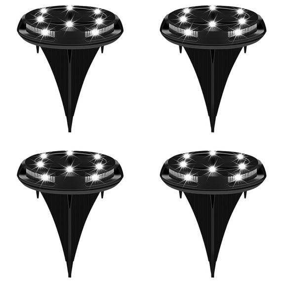 Solar Outdoor Floor Light, LED Solar Disc, Solar Garden Light for Pathway Garden Yard (4 Pack)