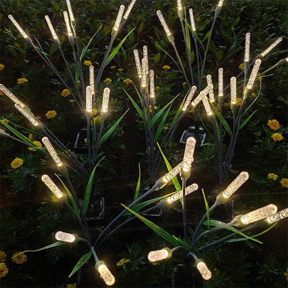 Solar Outdoor Garden Lights,4 Pack LED Solar Swaying Lights for Garden Patio Yard Pathway Walkway Wedding Party Christmas Landscape Lighting(Warm White)