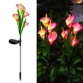 thumbnail image 1 of Solar Outdoor Garden Waterproof Stake Lights with 4 Calla Lily LED Flowers for Home Garden, Patio, Christmas Decoration (Red,2PCS), 1 of 7