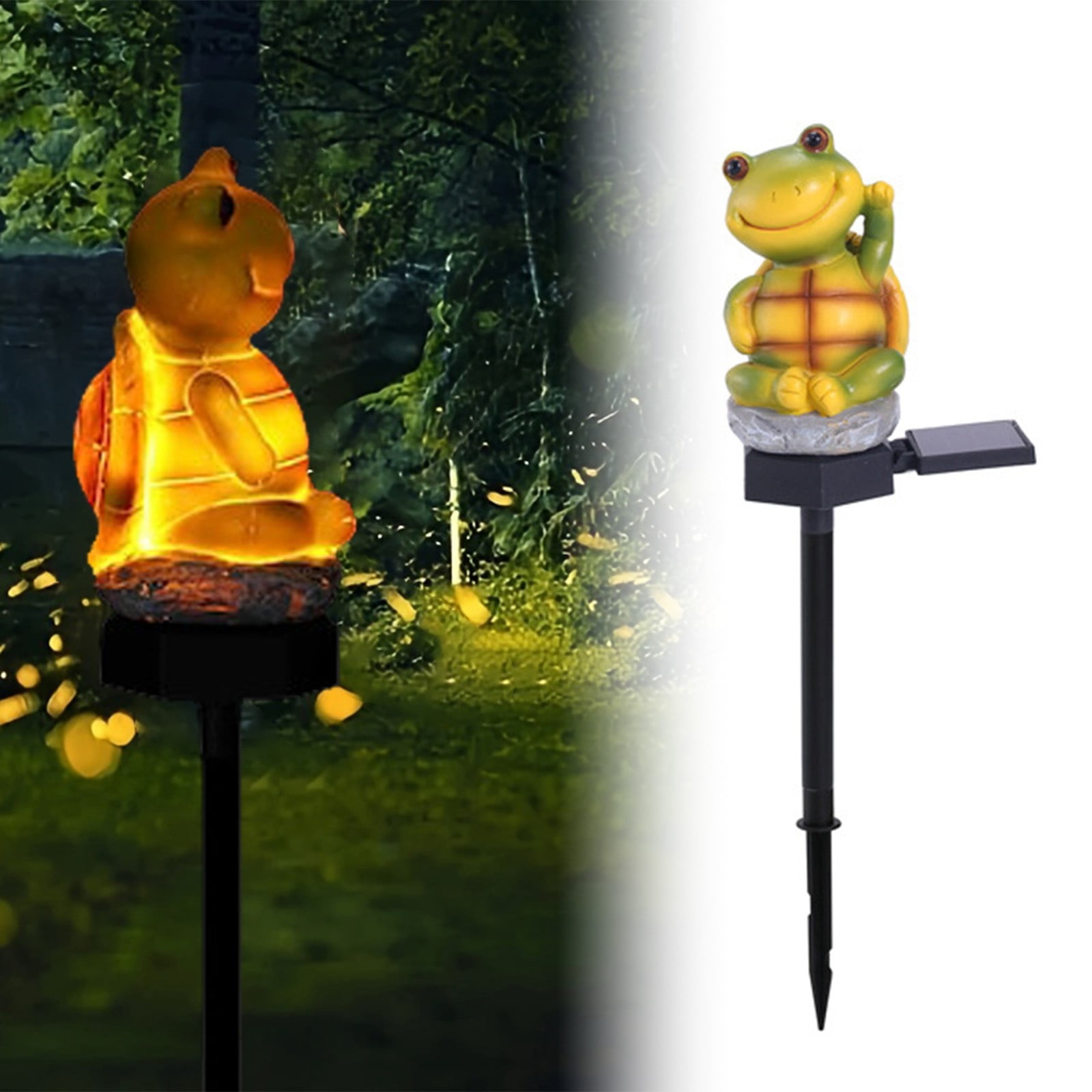 Solar Outdoor Ground Insert Light, Cute Animal Resin Light Stakes Ornaments, Solar Garden Lights Statues Decor, for Yard, Lawn, Pathway, Walkway, Gifts for Housewarming, Animal Lovers