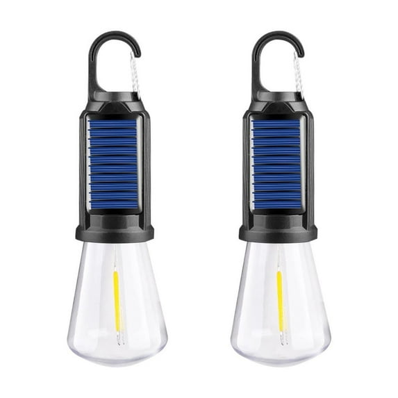 Solar Outdoor LED Camping Bulb Light | Warm Light | Rechargeable with 400mAh Battery | Type-C Charging | Portable Vintage Pendant | IPX4 Waterproof | Hanging or Handheld | 2-10H Runtime | 1 Pack