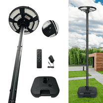 Solar Outdoor Lamp Post with Removable Pole and Base - Waterproof Motion Sensor 750-LED Street Light with Remote and DC Port for Yard, Patio, Camping, Dusk to Dawn for Outdoor Lighting(Plug Inclued)