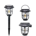 thumbnail image 1 of Solar Outdoor Lantern with Motion Sensor – Weatherproof LED Garden Light, 3 Modes, Wall/Hanging/Stake Mount, Black Edison Style, 1 of 9