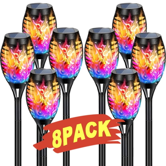Solar Outdoor Light, Flame Flashing Effect Flashlight Light, IP44 Protection Grade,/8/12 Pcs Solar Flame Light, Garden Lawn Light, Automatic Induction Switch, Outdoor Lighting, Suitable for Courtyard