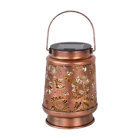 Solar Outdoor Light Rustic Copper Hanging Solar Lantern Outdoor Landscape Lighting Yard Accents
