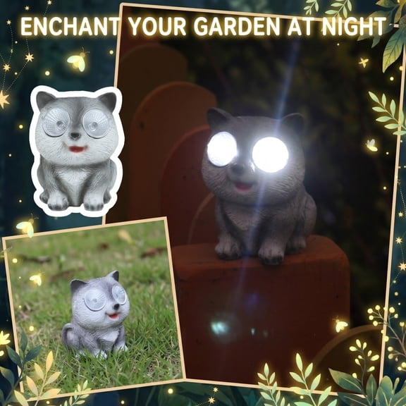 Solar Outdoor Light Waterproof Garden Statue Cat Shaped Accent Lighting Outdoor Lawn Backyard Pathway Decorative Garden Solar Lights