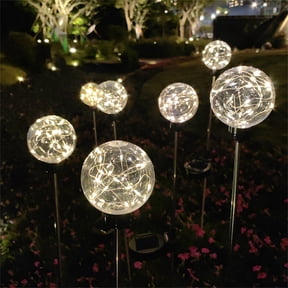 Solar Outdoor Lights - 1 Pack Crystal Cracked Glass LED Solar Garden Globe Lights, Color-Changing Solar Stake Ball Light Auto On/Off, Solar Pathway Lights for Landscape Patio Yard Lawn Outside Decor