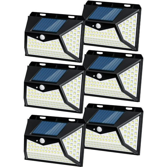 Solar Outdoor Lights, [118 LED/6 Packs] Motion Sensor Security Lights with 3 Lighting Modes Wireless Solar Wall Lights Waterproof for Garden Fence Yard Deck Garage