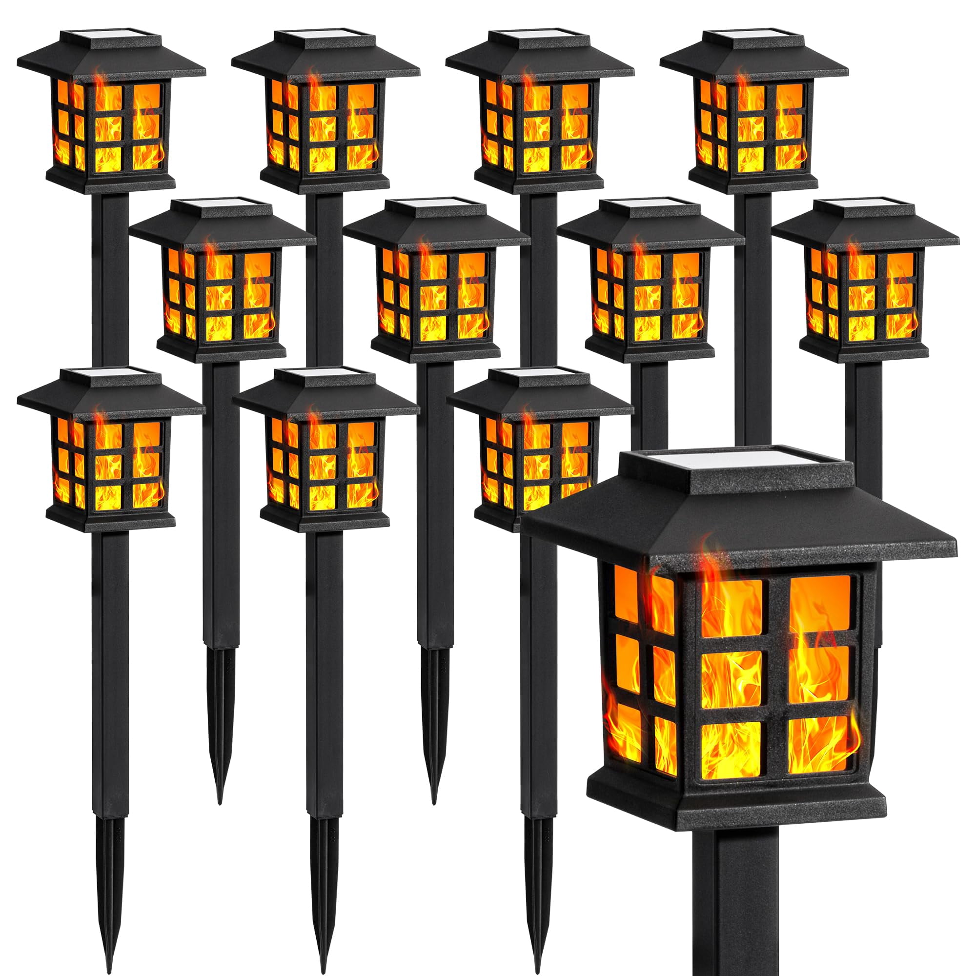 Solar Outdoor Lights,12 Pack LED Solar Lights Outdoor Waterproof, Solar Walkway Lights Maintain 10 Hours of Lighting for Your Garden, Landscape, Path, Yard, Patio, Driveway