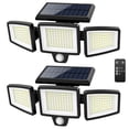 thumbnail image 1 of Solar Outdoor Lights 2500LM 210 LED Security Lights with Remote Control,3 Heads Motion Sensor Lights, IP65 Waterproof,270° Wide Angle Flood Wall Lights with 3 Modes (1 Pack), 1 of 8