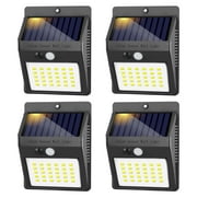 Fuvuan Solar Outdoor Lights - 30 LED Wireless Waterproof Motion Sensor Outdoor Light for Garden Fence Yard Deck Garage, 4Pack