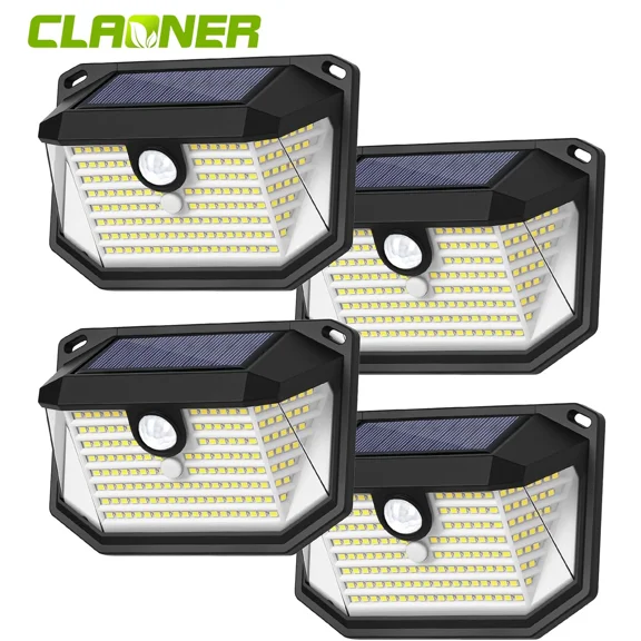 Solar Outdoor Lights, 4-Pack Super Bright 178 LEDs Motion Sensor Wall Light with 270° Wide Angle & 3 Modes, Waterproof Solar Powered Security Light for Patio Garden Garage Front Door
