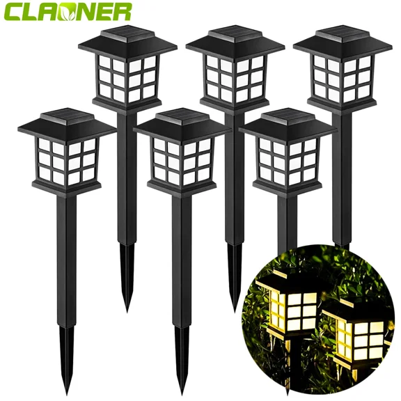 Solar Outdoor Lights, 6 Pack LED Solar Landscape Lights Outdoor Waterproof, Solar Walkway Lights for Garden, Path, Yard, Patio, Walkway, Warm White