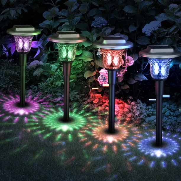 Solar Outdoor Lights, 8 Pack Solar Pathway Garden Lights JLAA, Color