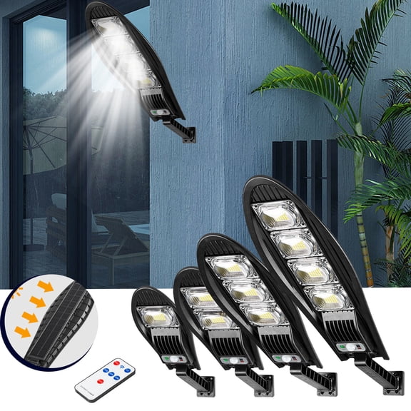 Solar Outdoor Lights Motion Sensor | 168 LED Super Bright | 3 Lighting Modes | Solar Powered Security Wall Light | IP65 Waterproof ABS | Remote Control | 120° Detection | Black | 5200K | 1650 Lumens