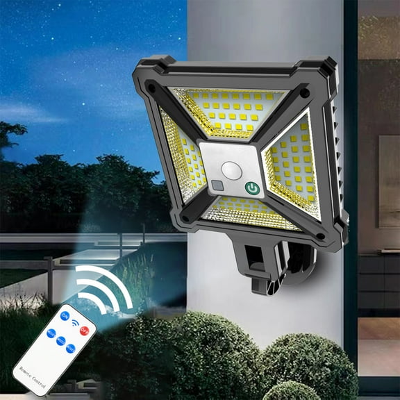 Solar Outdoor Lights Motion Sensor Solar Powered Lights IP65 3 Modes Wall Security Lights For Fence Yard Garden Patio Front Door With Remote Control