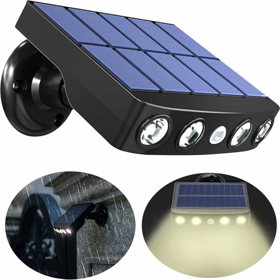 Solar Outdoor Lights Motion Waterproof Led Garden Lights Super Bright High Power LED Lamps 120 Wide Angle Sensor Security Flood Lights for Pathway Wall Fence Door Lighting (Warm Light)