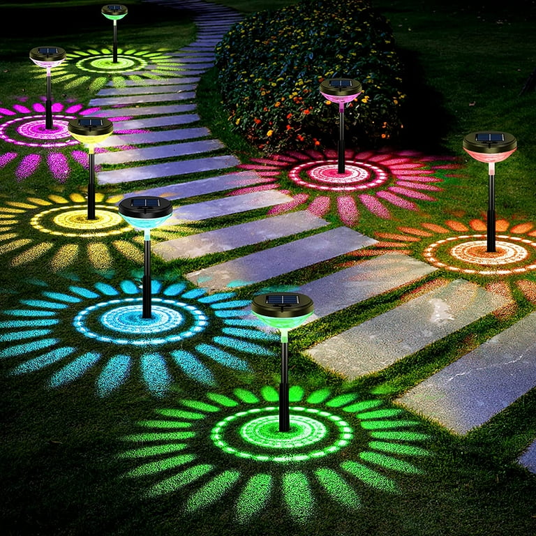 Waterproof Solar Outdoor Lights 4 Pack Color Changing Warm White LED for Yard Lawn Landscape Decor Walmart