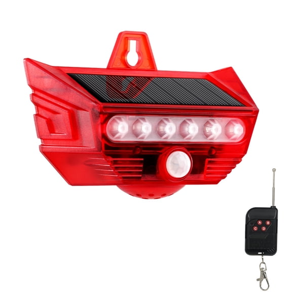 Solar Outdoor Motion Sensor Alarm, Sound and Light Alarm Motion Sensor 129db Outdoor Security Siren Waterproof Motion Activated Detector Alarm for Home, Farm, Villas, Warehouses