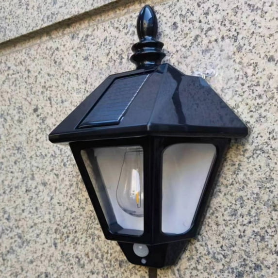 Solar Outdoor Motion Sensor Wall Light, Waterproof LED Solar Light with Dusk to Dawn Light Control for Front Door, Garage, Porch, Patio, Yard