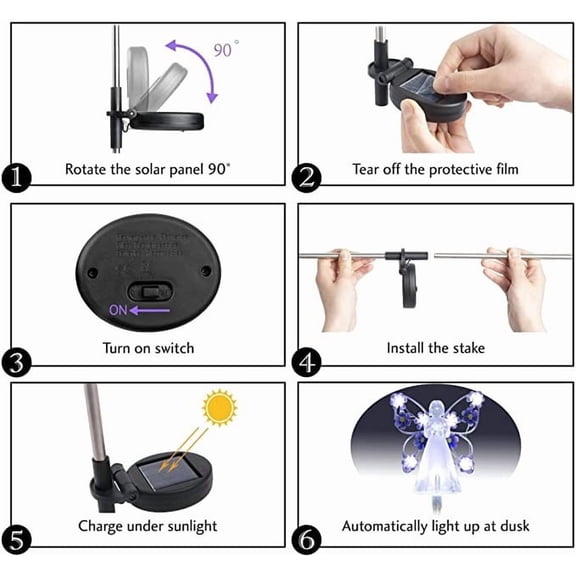 Solar Outdoor Pole Garden Light, Waterproof LED Landscape Lamp, Solar Powered Villa Patio Stake Light, Auto On/Off Yard Decorative Lighting for Garden Lawn Pathway