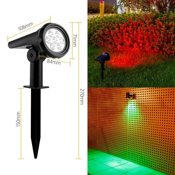 Solar Outdoor Spotlights, Waterproof 7LED Garden Lights, Floor Mounted Solar Landscape Light, Smart Auto Light Control, for Yard Tree Patio Courtyard Decor,1Pc