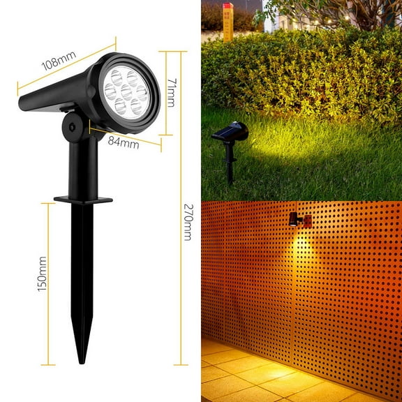 Solar Outdoor Spotlights, Waterproof 7LED Garden Lights, Floor Mounted Solar Landscape Light, Smart Auto Light Control, for Yard Tree Patio Courtyard Decor,1Pc