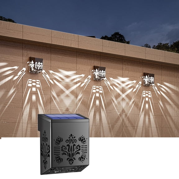 Solar Outdoor Street Light, LED Flood Lights with Motion Sensor, IP65 Waterproof, Dusk to Dawn Auto On/Off, Warm White Lighting, Garden, Yard, Fence, Patio Security Light