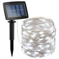 thumbnail image 1 of Solar Outdoor String Lights,100 LED Solar Powered Fairy Lights 33 feet 8 Modes Copper Wire Lights Waterproof Outdoor String Lights for Garden Patio Gate Yard Party Wedding Indoor Bedroom (White), 1 of 9