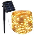 thumbnail image 1 of Solar Outdoor String Lights,100 LED Solar Powered Fairy Lights 33 feet 8 Modes Copper Wire Lights Waterproof Outdoor String Lights for Garden Patio Gate Yard Party Wedding Indoor Bedroom (Warm White), 1 of 9