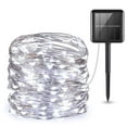 thumbnail image 1 of Solar Outdoor String Lights 100 LED Solar Powered Fairy Lights 33ft Flexible Copper Wire Auto On/Off 8 Modes Waterproof IP65 String Lights for Garden, Patio, Windows, Trees, Party (Cool white), 1 of 9