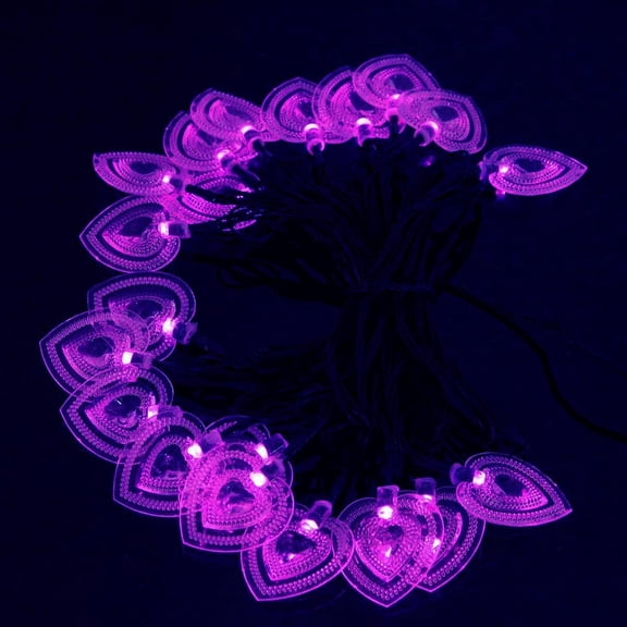 Solar Outdoor String Lights 20ft 30LED Waterproof Love Heart Solar String Lights Hanging LED Fairy Lights Valentine's Day Decorations for Festival Birthday Wedding