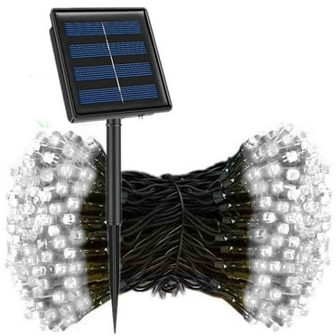 Solar Outdoor String Lights, 39FT Patio Decor Lights with 100 LED Bulbs Waterproof Hanging Lights for Backyard Porch Party Garden Wedding(White)