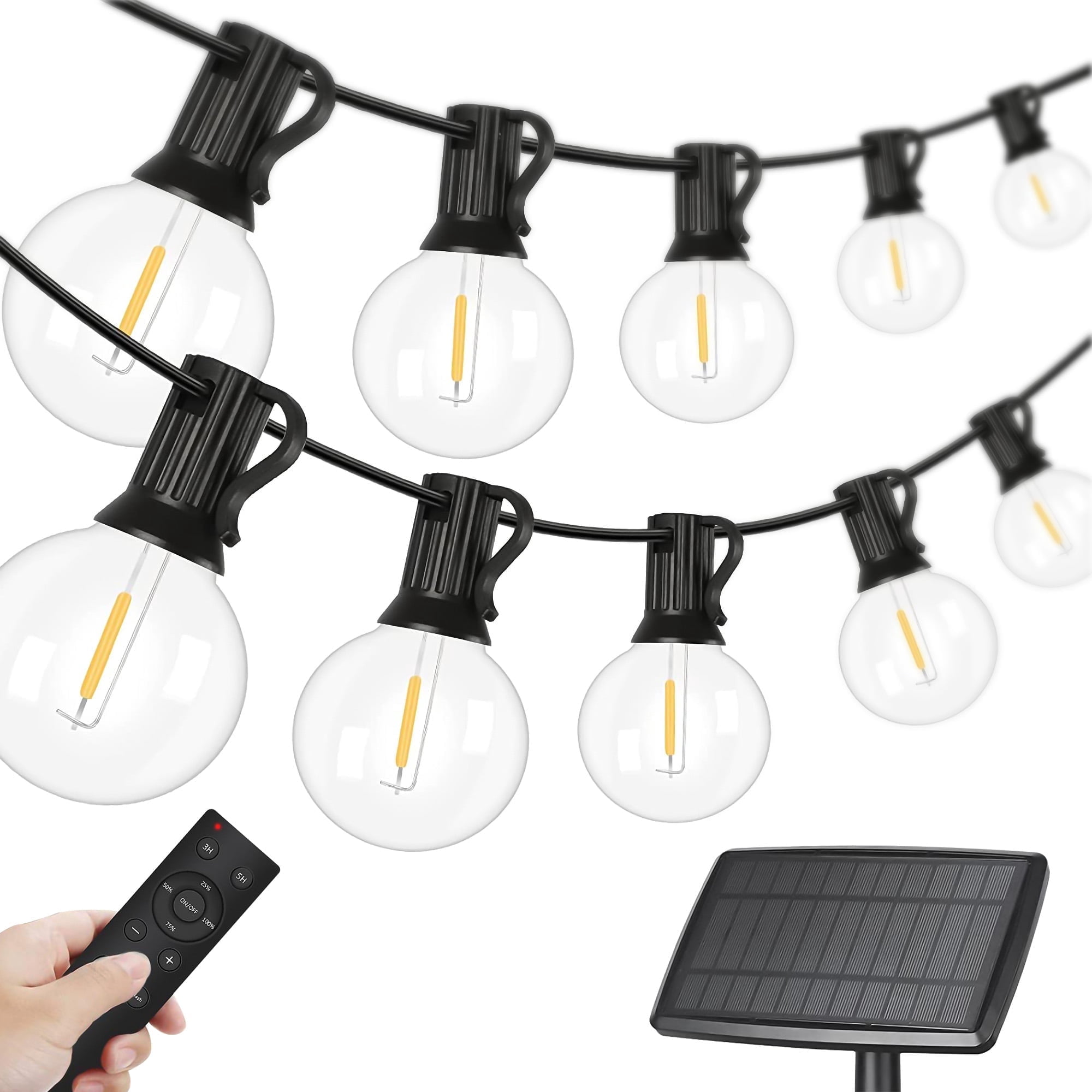 Upgraded Solar String Lights Outdoor, 8 Modes Mini 39Feet 120 LED Copper Wire Lights, Solar Powered Fairy Lights, Waterproof Decoration Lights for Garden Yard Party Wedding Christmas (Warm White)