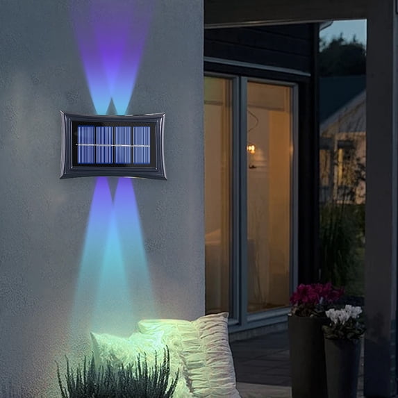 Solar Outdoor Wall Lights, Waterproof IP65 Motion Sensor Security Light with Auto On/Off, Modern Sconce Fixture for Garden Patio Garage Driveway Pathway Landscape Lighting