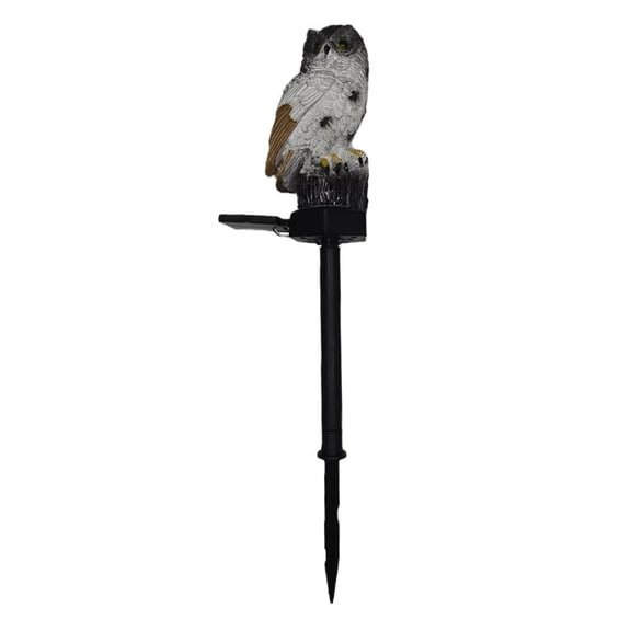 Solar Owl Garden Stake Light, Robust Waterproof Resin Owl Figurine for Pathway & Patio, Sturdy Resilient Landscape Decor with Intelligent Light Sensor, 6.69"
