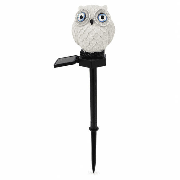 Solar Owl Pathway Lights Outdoor Waterproof, Decorative Resin Owl Garden Stake Lights with Detachable Solar Panel, Dusk to Dawn Auto On/Off Solar Powered Landscape Lighting for Yard Walkway Patio